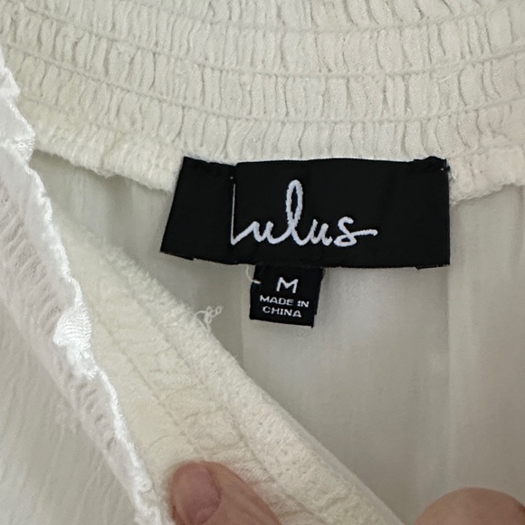 Lulu’s Off-Shoulder Peasant Top - White - Picture 2 of 8